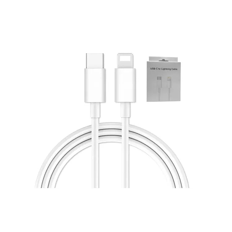 Cable Cargador 1m Usb-c Para iPhone Carga Rápida iPad Color Blanco