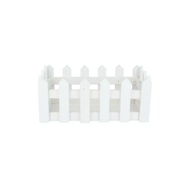 Maceta Con Cerco Valla De Madera Para Decoración 21 X 11 Cm