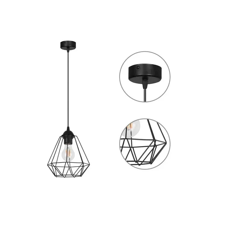 Lampara Vintage Metalica Colgante Retro