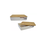 Caja Organizadora Con Tapa De Bambu 36x25x8cm