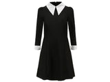 Disfraz Infantil Vestido Negro Y Blanco Halloween Cosplay