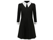 Disfraz Infantil Vestido Negro Y Blanco Halloween Cosplay