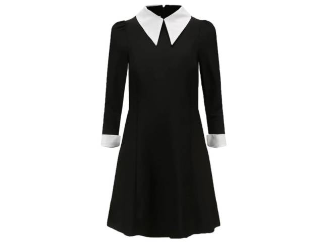 Disfraz Infantil Vestido Negro Y Blanco Halloween Cosplay