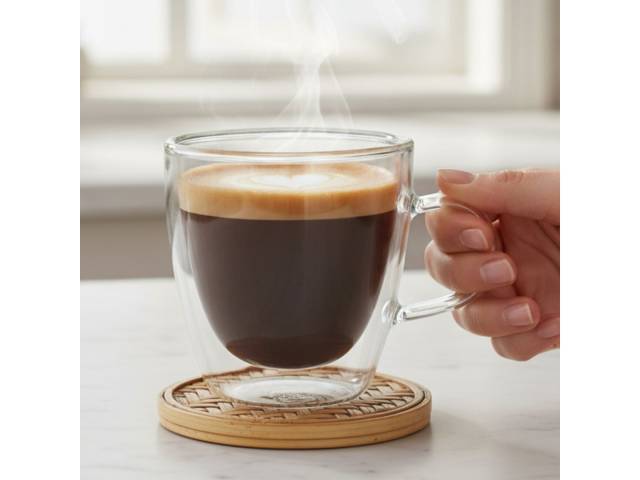 Taza de vidrio doble pared 350ml