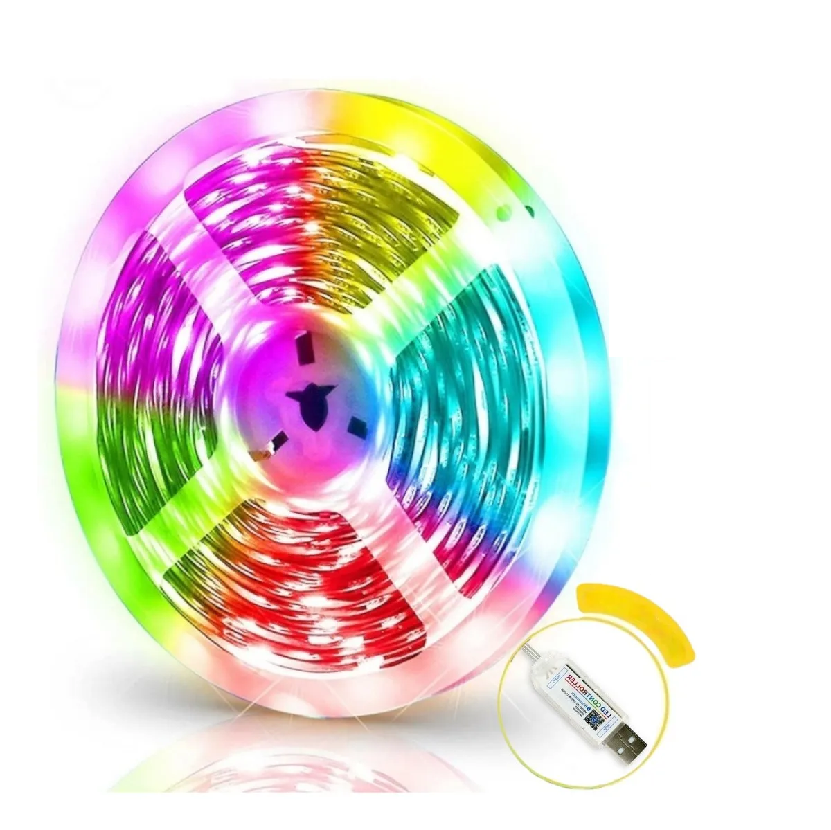 Tira Cinta Luces Led Rgb Bluetooth 10 Metros Total + conector