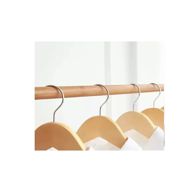 Perchero De Madera Bambú Con Ruedas Y Estante