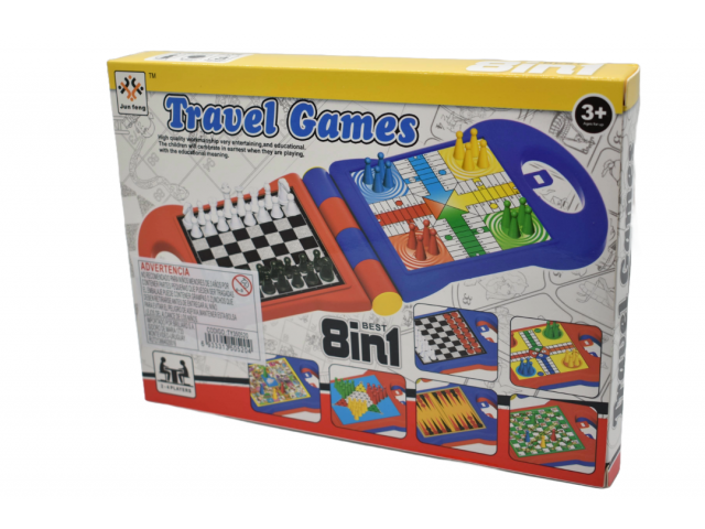 Set de juegos de mesa 8 en 1 para viaje 24x17cm