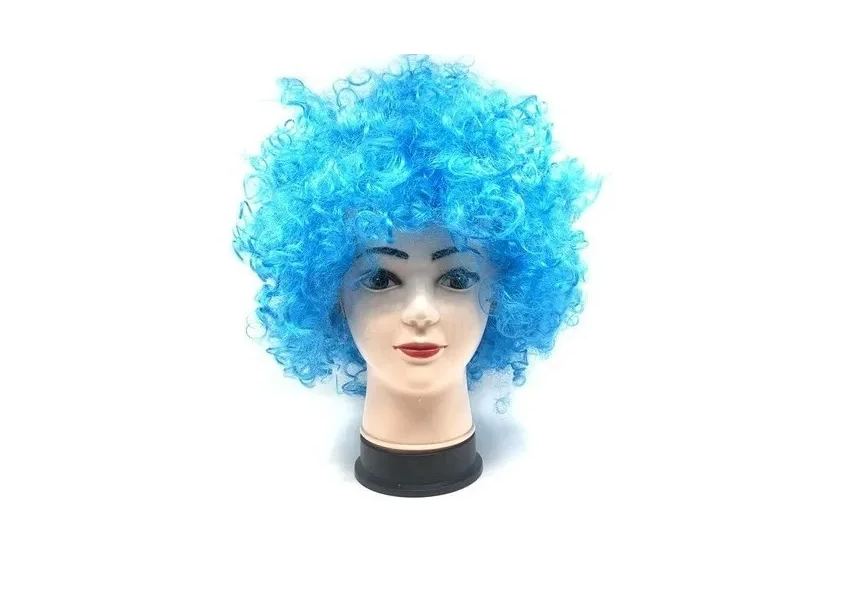 Pelucas Afro Celeste Peluca Uruguay Peluca Cotillon