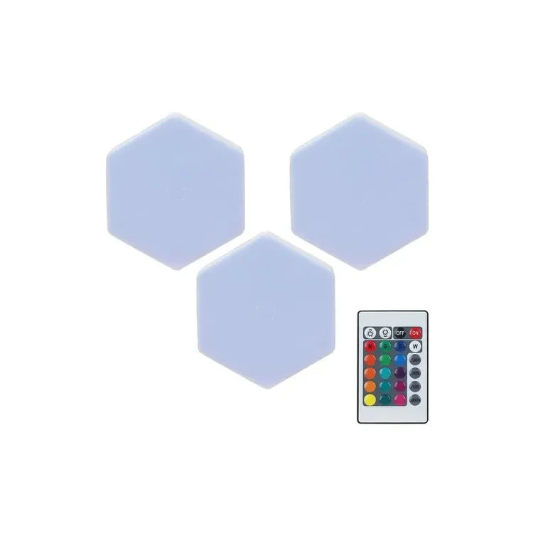 Led Rgb Hexagonal Táctil X3 Con Control A Pila
