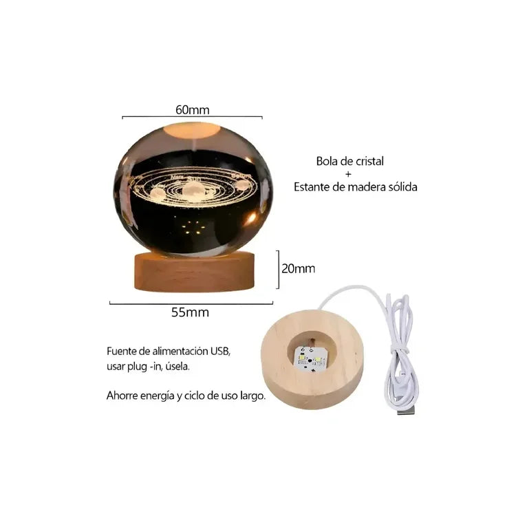 Lampara Veladora Esfera De Cristal Planeta Diseños Variados