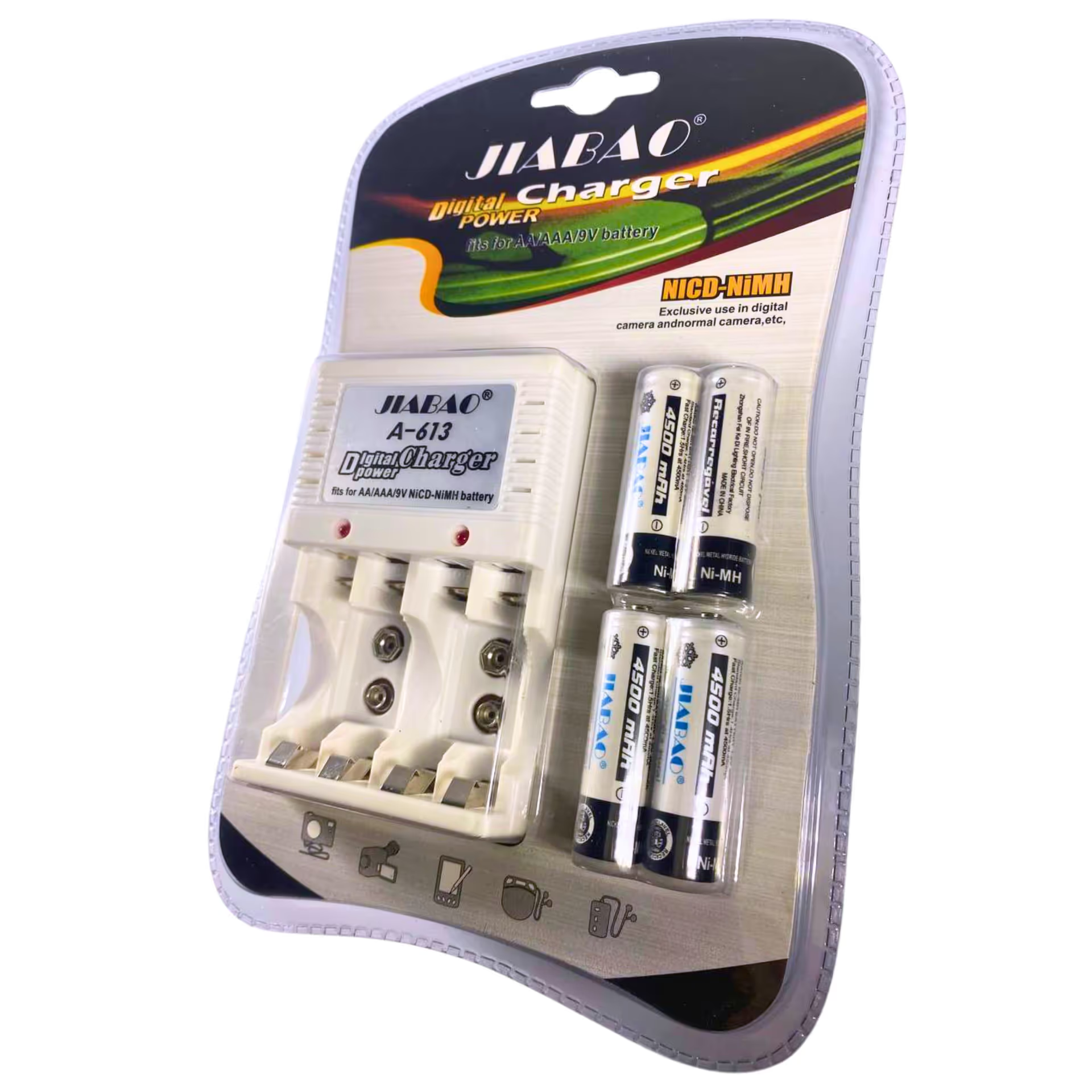Cargador Jiabao Jb-268 Pilas Recargables Aa Aaaa Bateria 9v