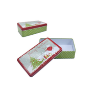 Caja De Lata Con Diseño Navideño 19 X 11 X 5 Cm