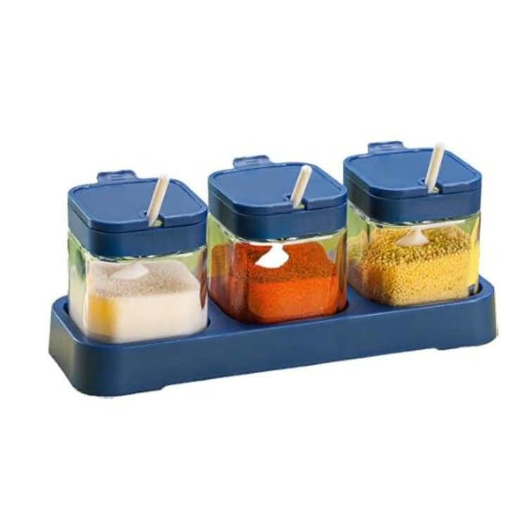 Set 3 Condimenteros Especieros Grandes Con Tapa Y Cuchara