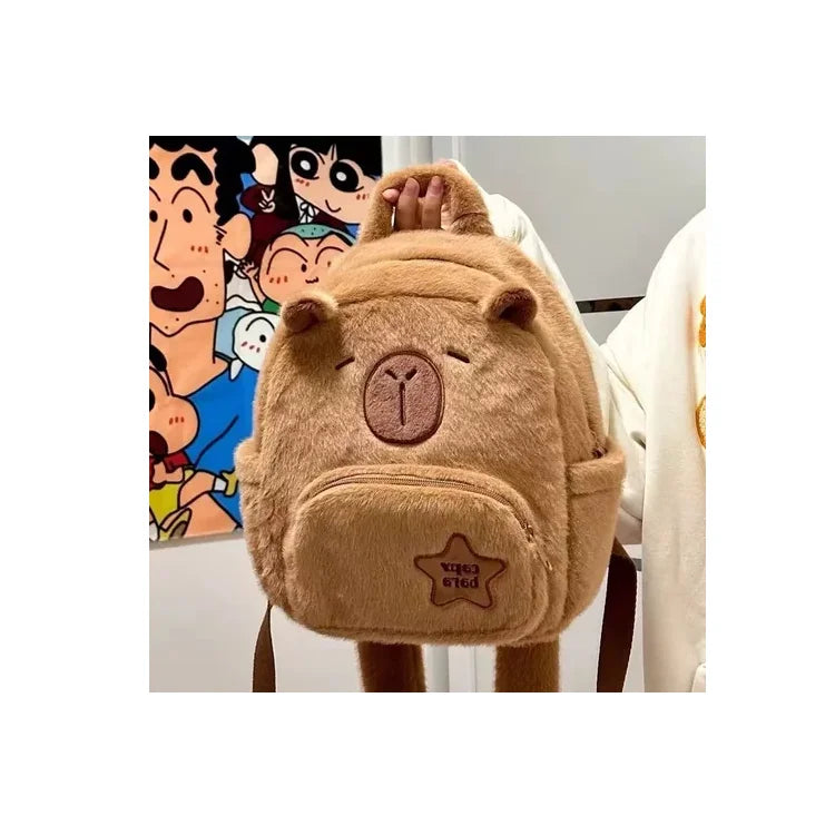 Mochila Capibara Carpincho Capybara Con Orejitas 30x24x16cm