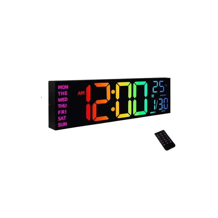 Reloj Digital Rgb Pared O Mesa Con Calendario Y Control