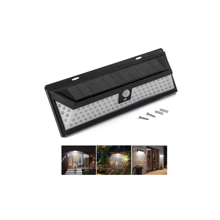 Foco Exterior Led Con Sensor Recarga Solar A Batería 88 Led