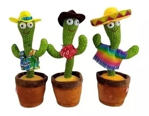 Cactus bailarín con luces, canciones y repite voz