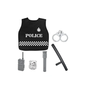 Disfraz Infantil Chaleco De Policía Con Accesorios Negro