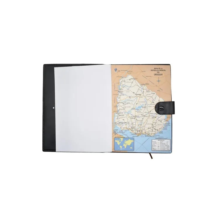 Agenda Tapa Dura Con Broche Mapa Uruguay
