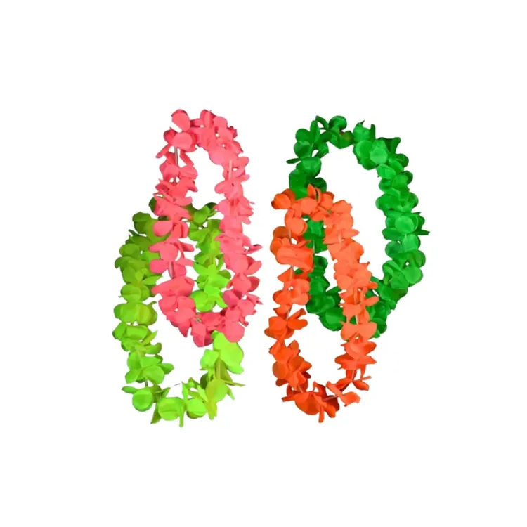 Collar Flùo De Flores Para Fiestas Cotillón Halloween 50cm
