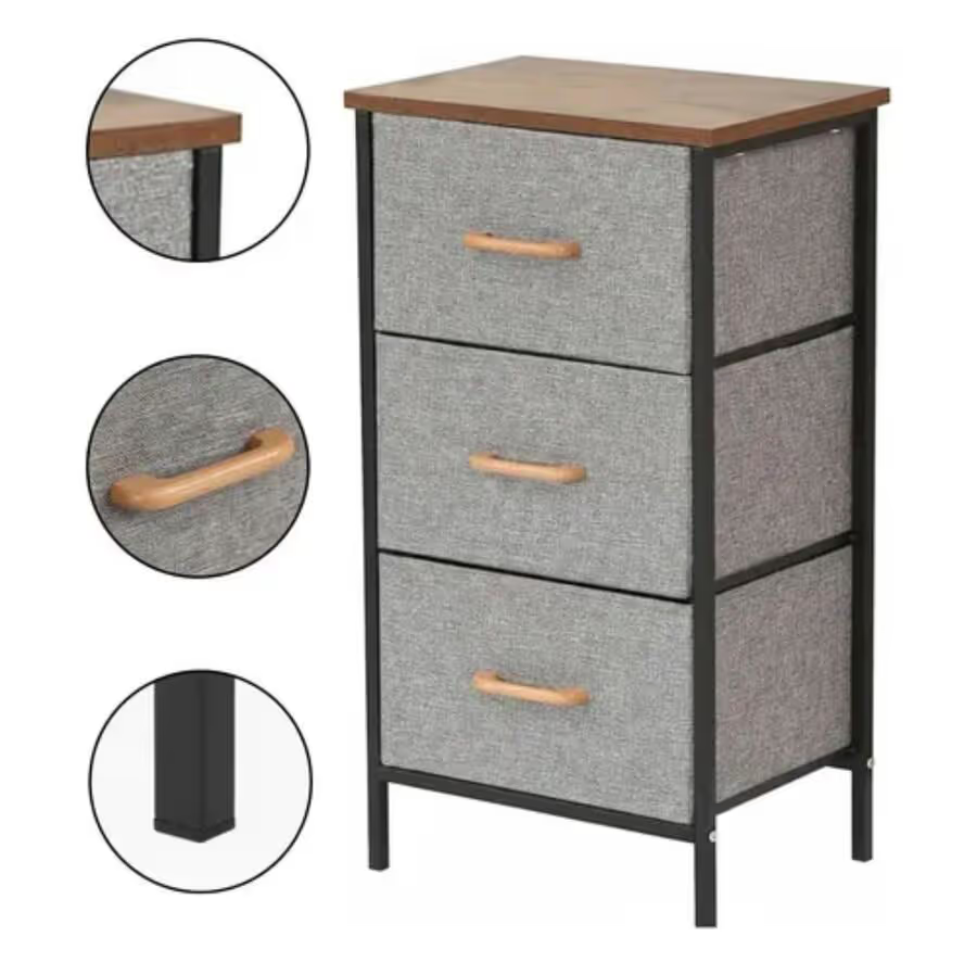 Mesa De Luz Para Velador Metalico De 3 Cajones