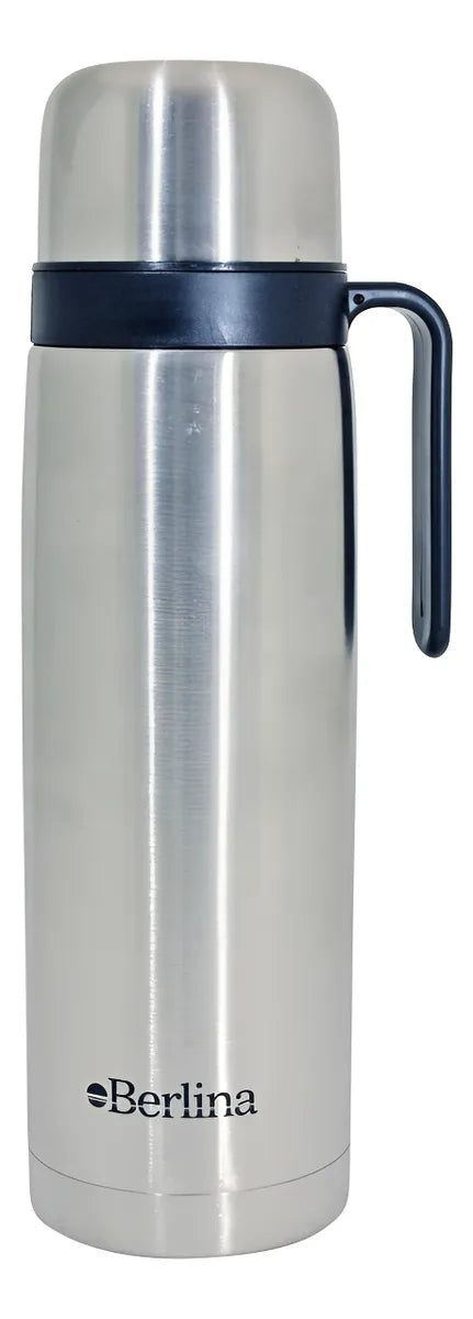 Termo Berlina Plateado 1 Litro Con Media Asa Y Pico Cebador