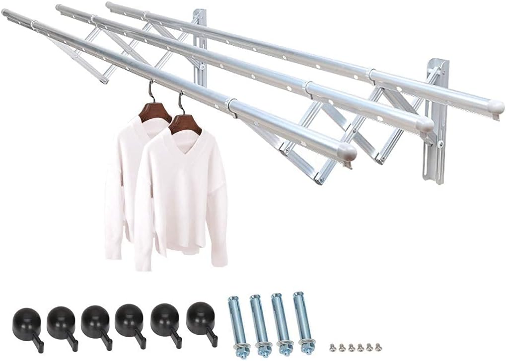 Tendedero Pared Aereo Extensible Ropa Zapatos Soporta 100kg