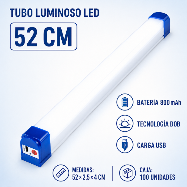 Banna Tubo Led 52cm 2 Piezas 120w Alimentación Usb Lámpara A