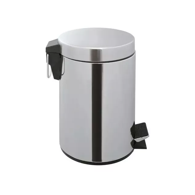 Basurero papelera cubo pedal 3 L acero inoxidable