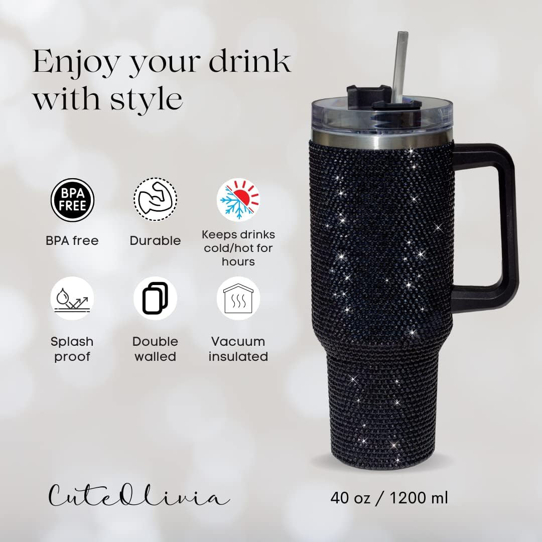 Vaso Termico Con Brillitos Extra Grande 1.2ltstapa Bombilla