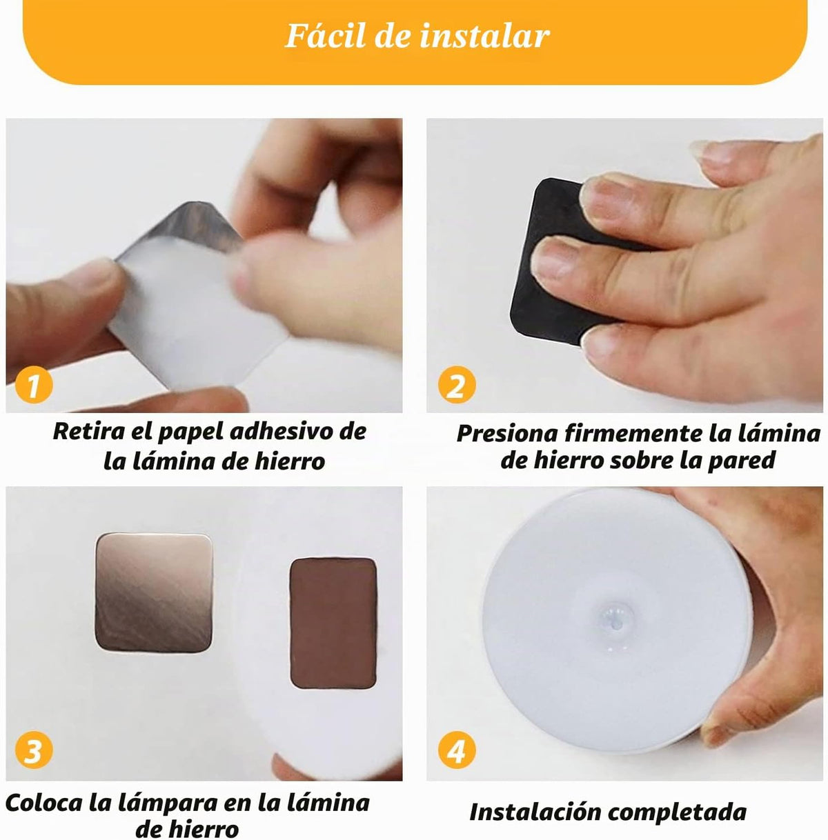 Luz Led Inalámbrica Usb Adhesiva Sensor Mov Ropero Escaleras