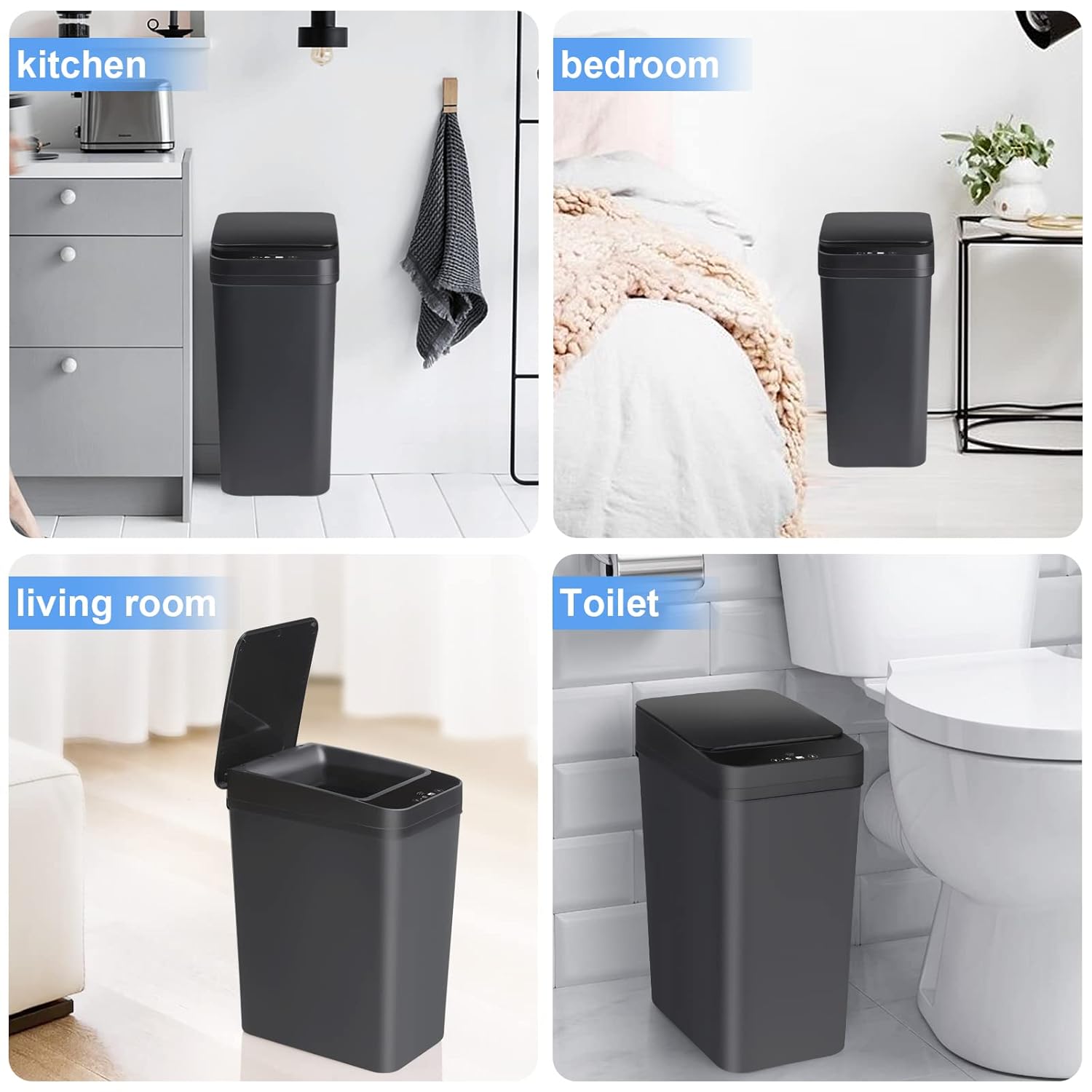 Basurero Inteligente De Baño Con Tapa Sensor