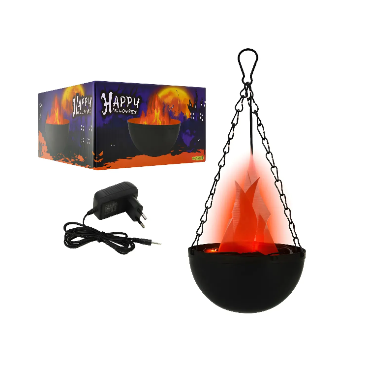 Halloween Lámpara Símil Fuego Llamas Movimiento C/ Luz