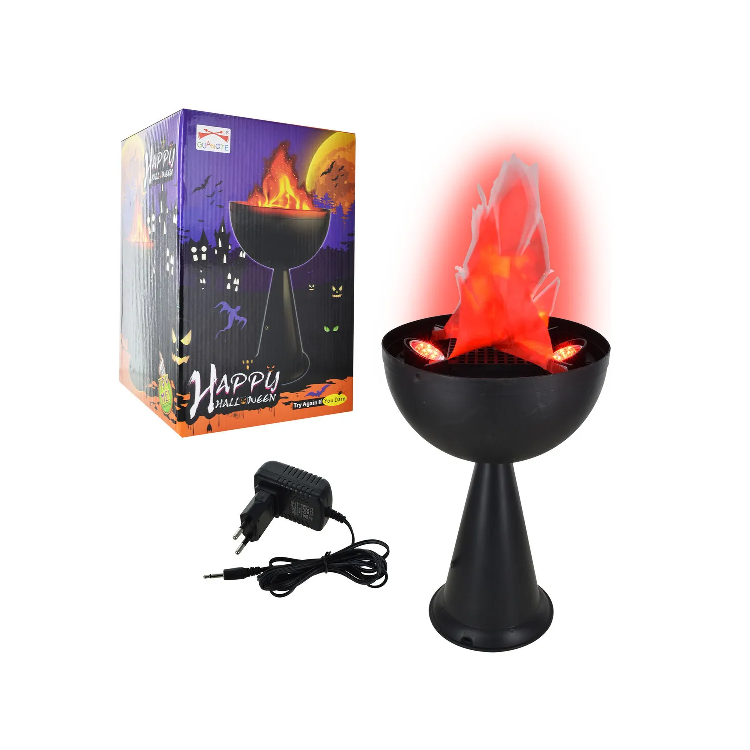 Halloween Lámpara Símil Fuego Llamas Movimiento 29x20cm