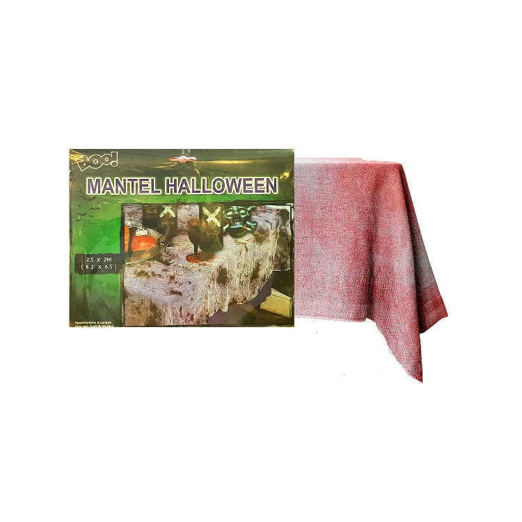 Mantel Con Sangre Halloween 2.5x2mt Tela Tipo Tul