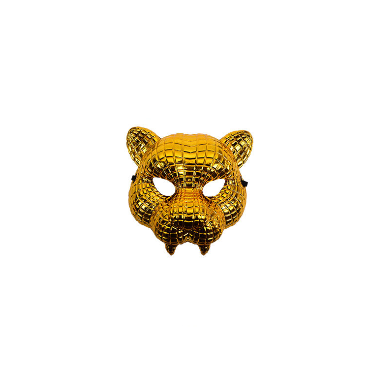 Mascara De Plastico Gato Dorado Halloween