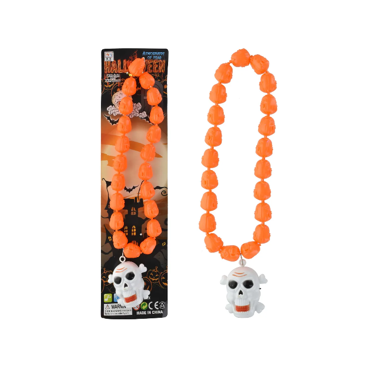 Collar Plastico 60cm Dije C Luz Y Sonido Formas Halloween