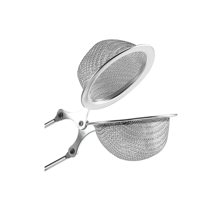 Infusor De Té De Pinza Con Malla Fina Color Gris