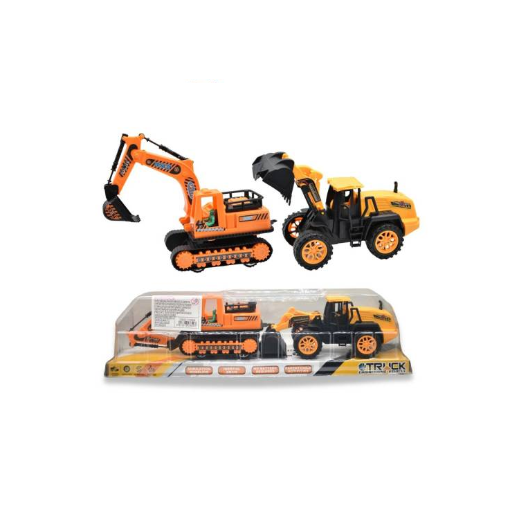 Maquina De Trabajo Y Retroexcavadora En Burbuja 43x12x9cm