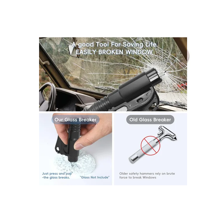 Martillo De Seguridad Para Auto Escape: Herramienta 2 En 1