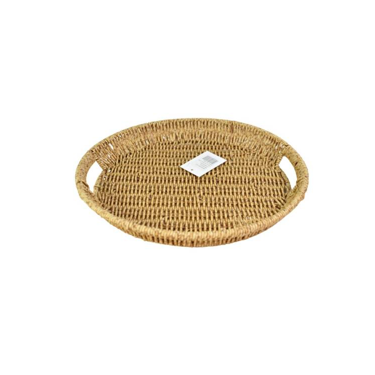 Bandeja De Fibra Tejida Ratán Decorativa Hogar 31x4cm.