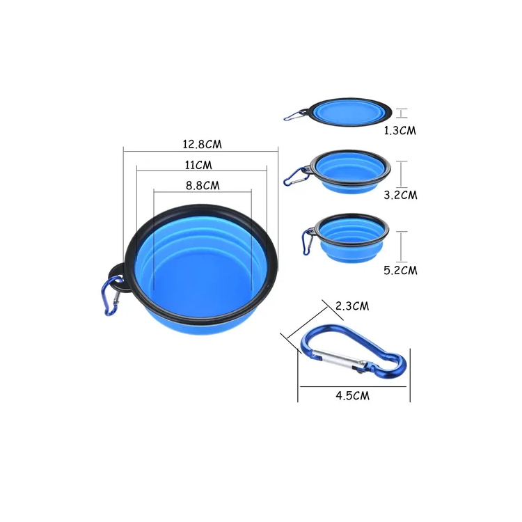 Plato Silicona Comedero Bebedero Plegable Portatil Perro