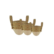 Cestas Tejidas De Ratán X3 Unidades Beige