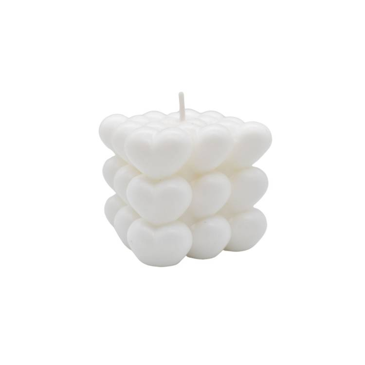 Vela Aromatizadora Blanca Forma De Corazones