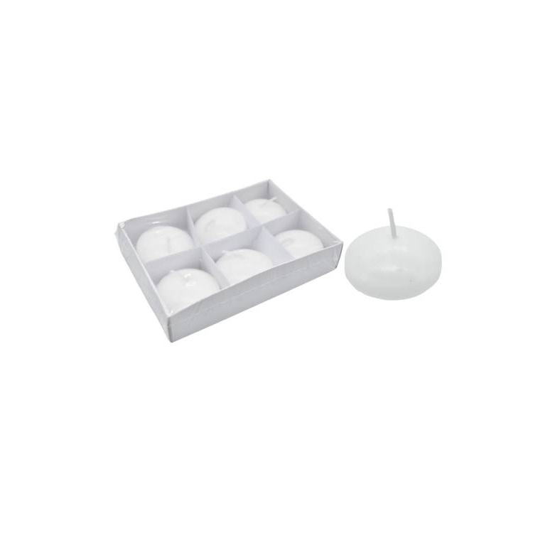 Velas Flotantes Blancas X6 Unidades 4.5cm