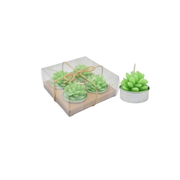 Velas Verdes Con Formas De Planta X4 Unidades 3.5x3.5cm
