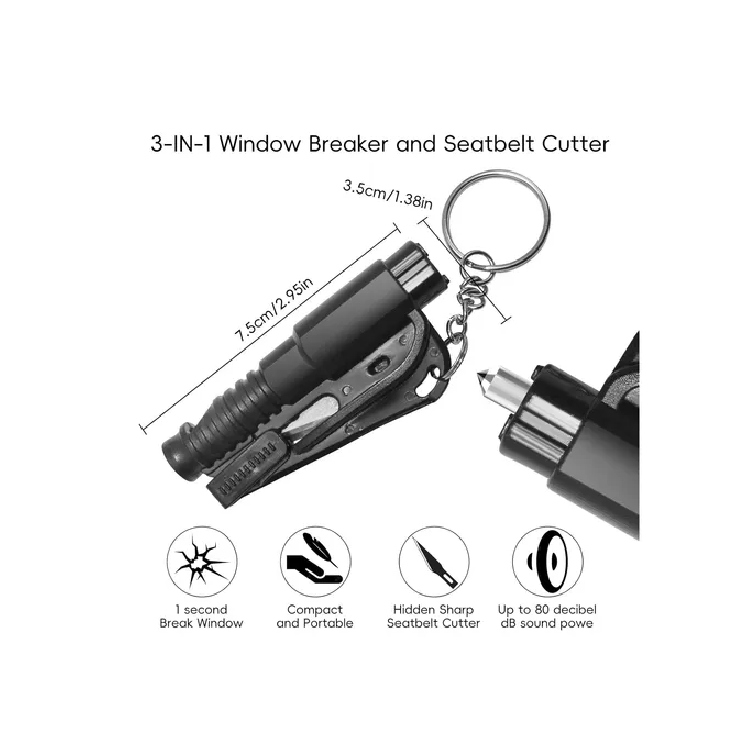Martillo De Seguridad Para Auto Escape: Herramienta 2 En 1