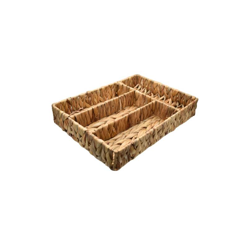 Organizador Cubiertero Tejido De Ratán 35x25x5.5cm