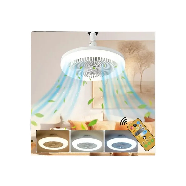 Lampara Led Bombita Luz Con Ventilador Incorporado Control