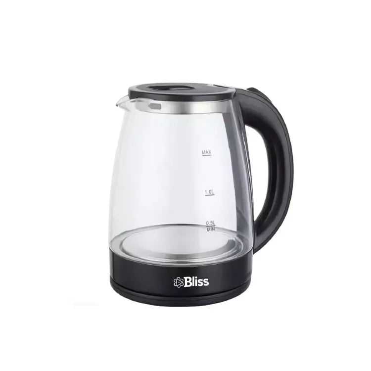 Jarra Pava Bliss Electrica De Vidrio Luz Led Azul 2 Litros